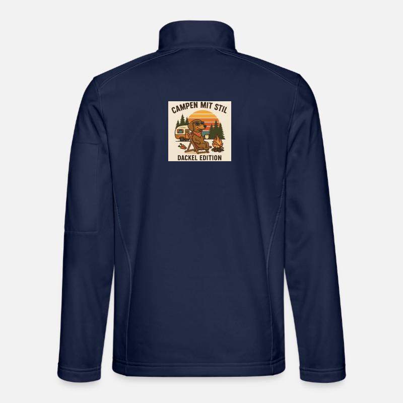 Campen mit Stil: Dackel Edition - Unisex Softshelljacke - Navy