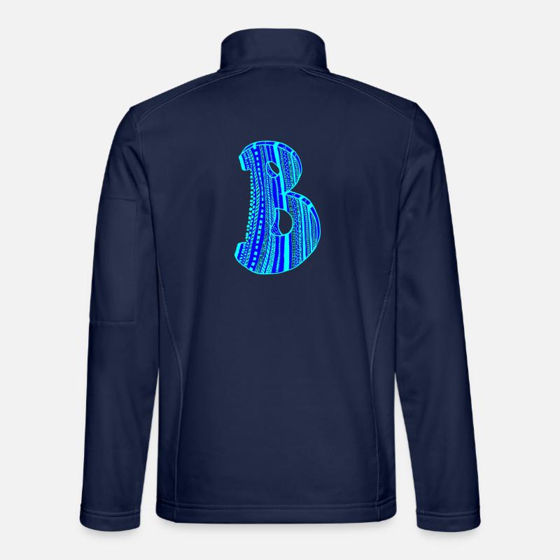 Letter B with character in blue - Unisex Softshell Jacket - navy