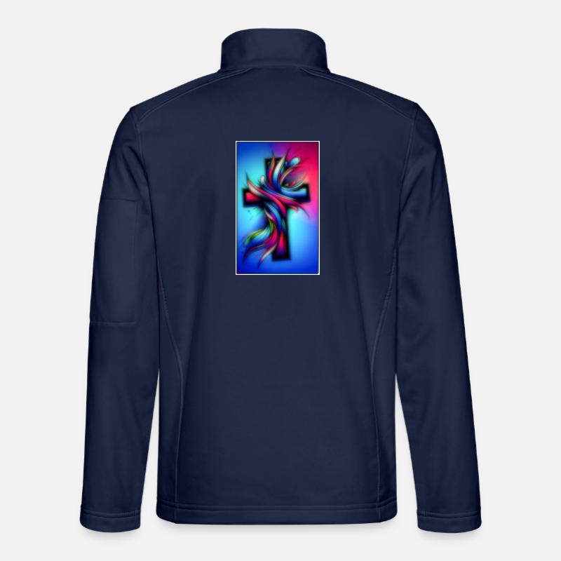 Kreuz bunt - Unisex Softshelljacke - Navy