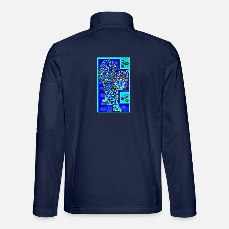 The blue leopard - Unisex Softshell Jacket - navy