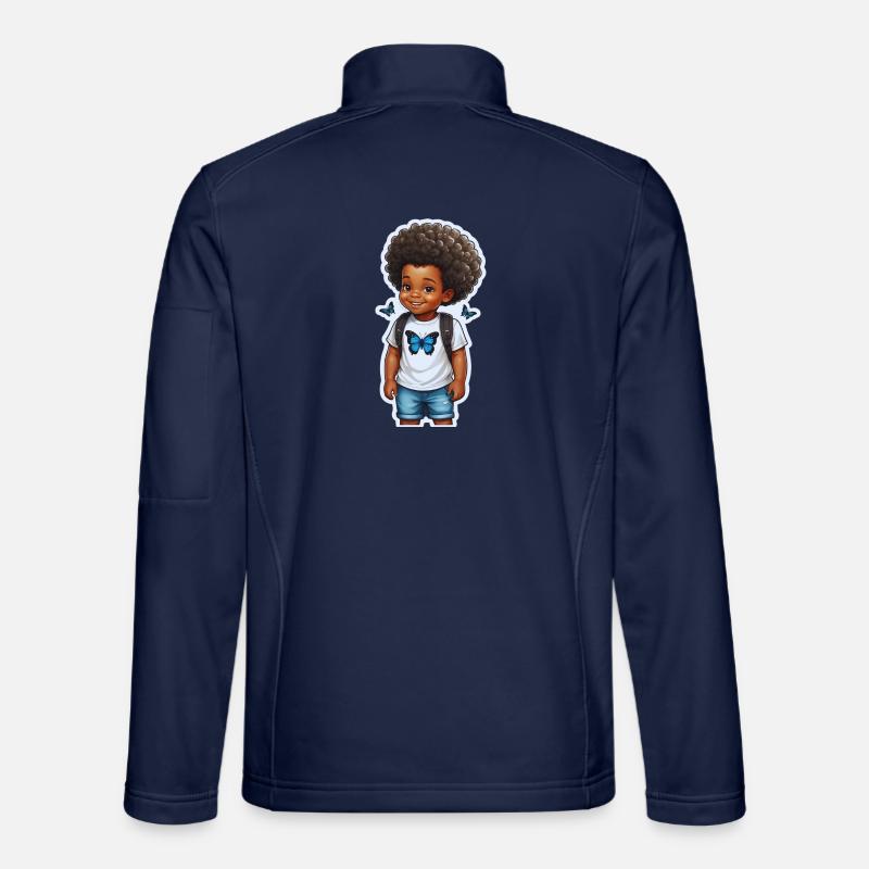 Niedlicher Kinderohrwurm mit Schmetterlinge - Unisex Softshelljacke - Navy