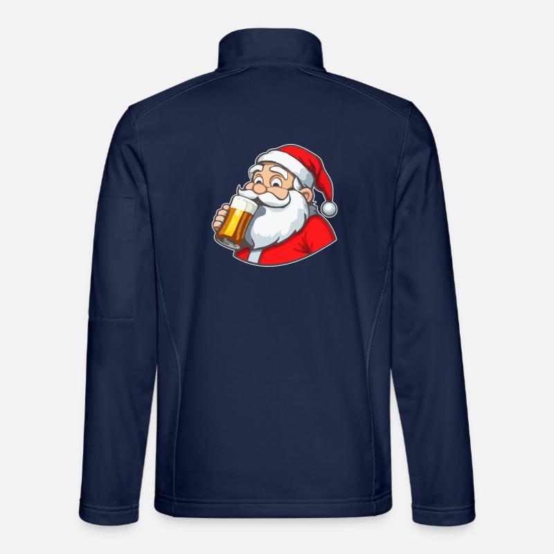 Weihnachtsmann mit Bier - Unisex Softshelljacke - Navy