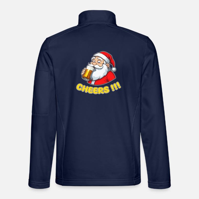 Weihnachtsmann mit Bier Cheers!!! - Unisex Softshelljacke - Navy