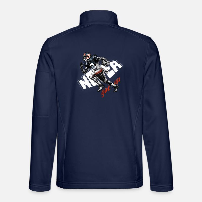 USA Flags Football Runner Sprint - Unisex Softshell Jacket - navy