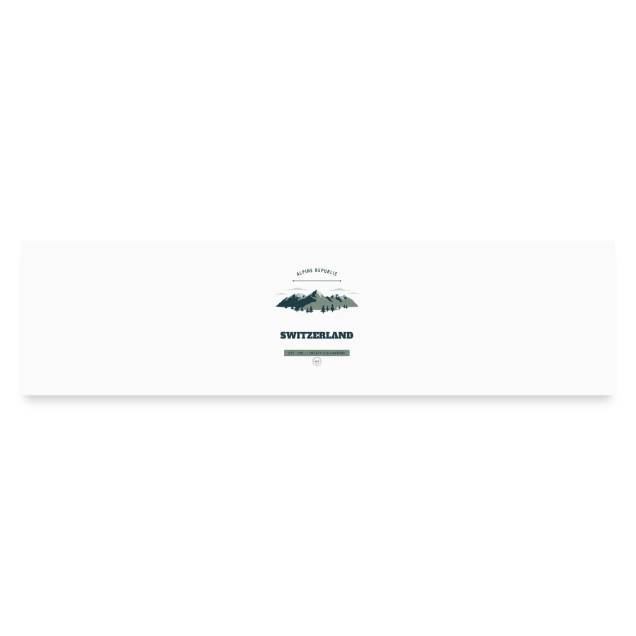 Switzerland badge on a bumper sticker, white matte