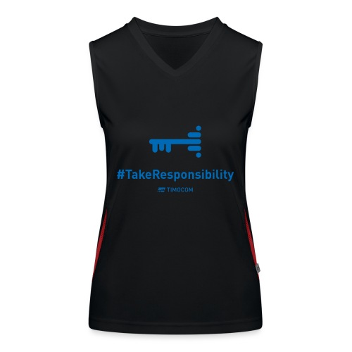 TakeResponsibility blue - Funkcjonalna damska koszulka bez rękawów z kontrastowymi wstawkami