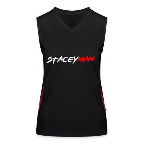 staceyman red design - Women's Functional Contrast Tank Top