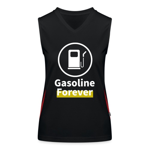Benzyna na zawsze - Funkcjonalna damska koszulka bez rękawów z kontrastowymi wstawkami