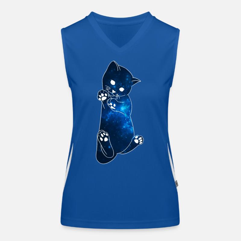 Galaxy Cat [Blue] Women's Functional Contrast Tank Top