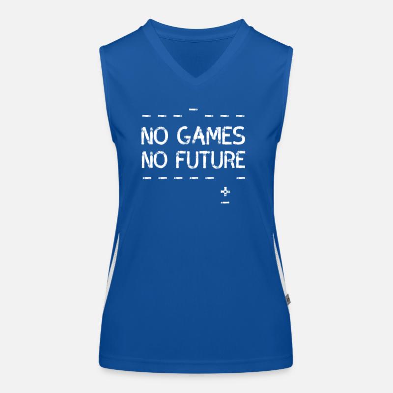 no games no future pixel nerd geek computer pc lol Women's Functional Contrast Tank Top