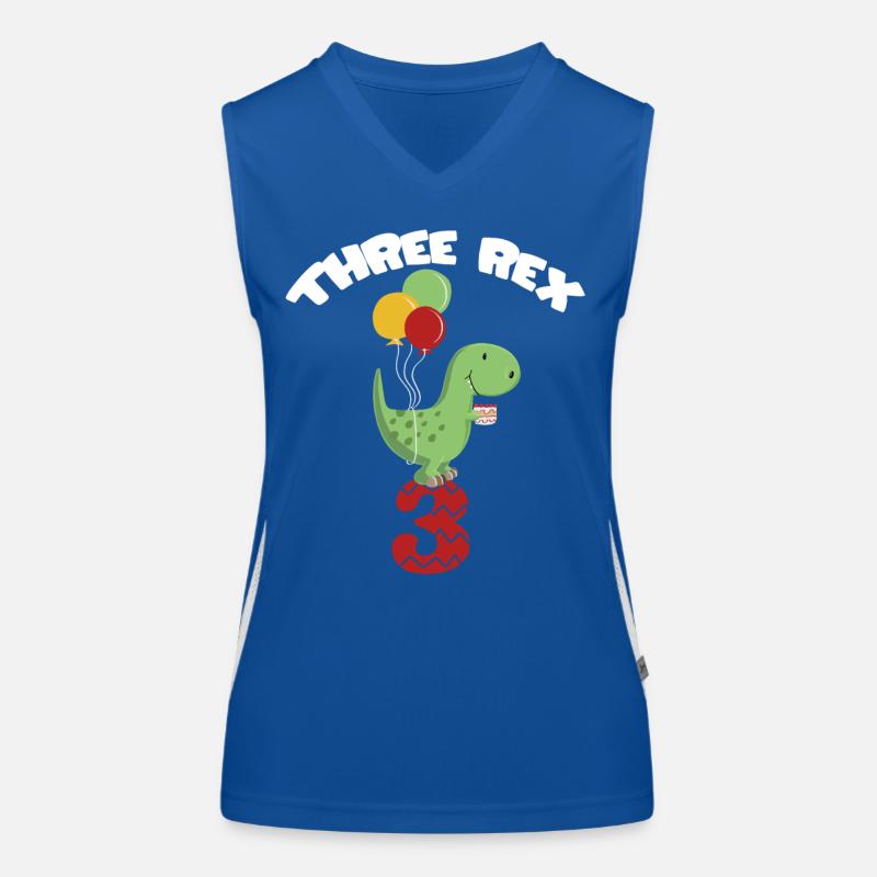 Three Rex - Dritter Geburtstag Junge - 3 Jahre Funktionelles Kontrast-Tank Top für Frauen