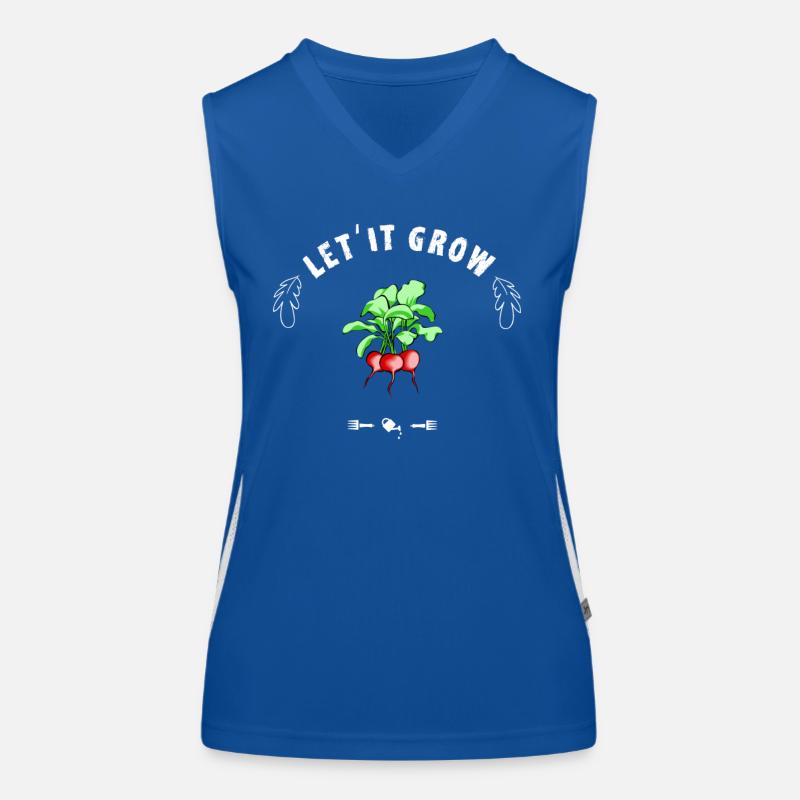 Lass Es Wachsen Radieschen Pflanze Bauer Markt Bio Funktionelles Kontrast-Tank Top für Frauen