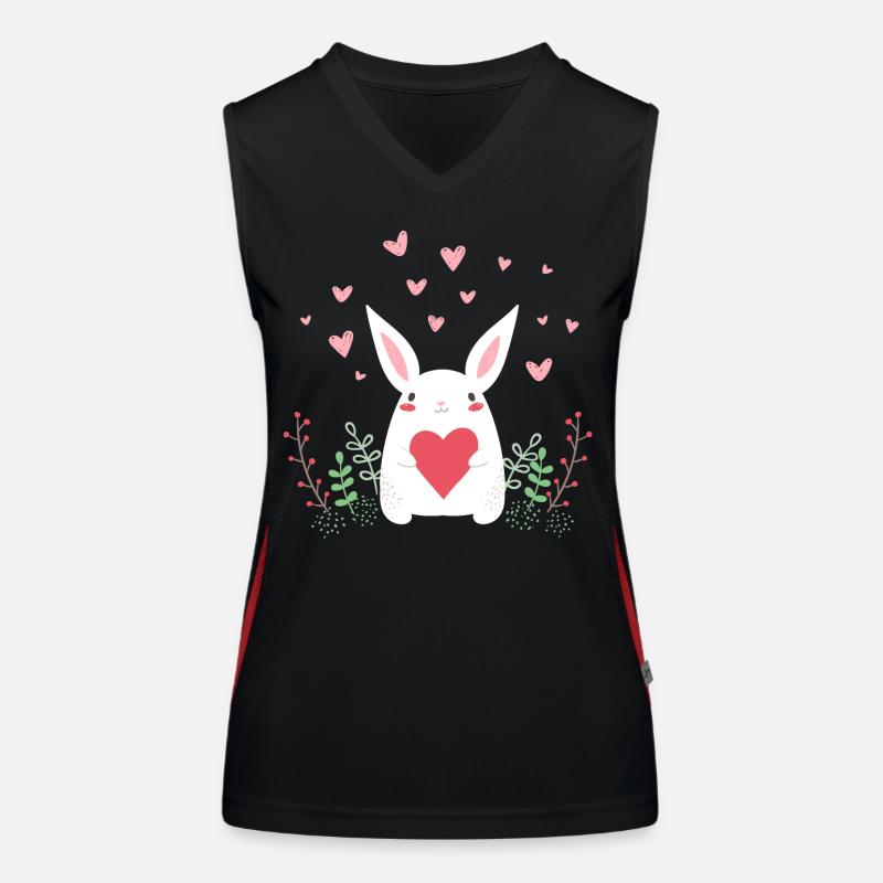 Lapin de l’Est Lapin de Pâques Oreilles de lapin mignon LOL Débardeur respirant contrasté Femme