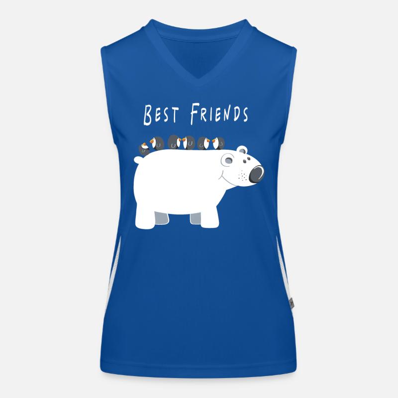 Best Friends Eisbär mit Pinguinen - Freunde Funktionelles Kontrast-Tank Top für Frauen