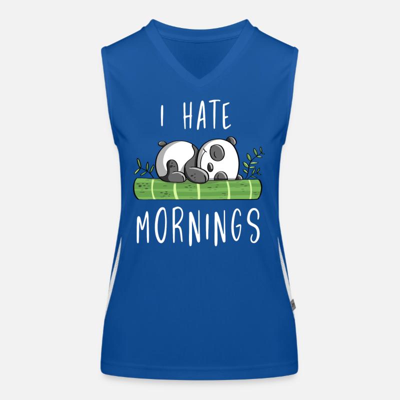 I Hate Mornings - Bambus Panda Bär - Comic Funktionelles Kontrast-Tank Top für Frauen