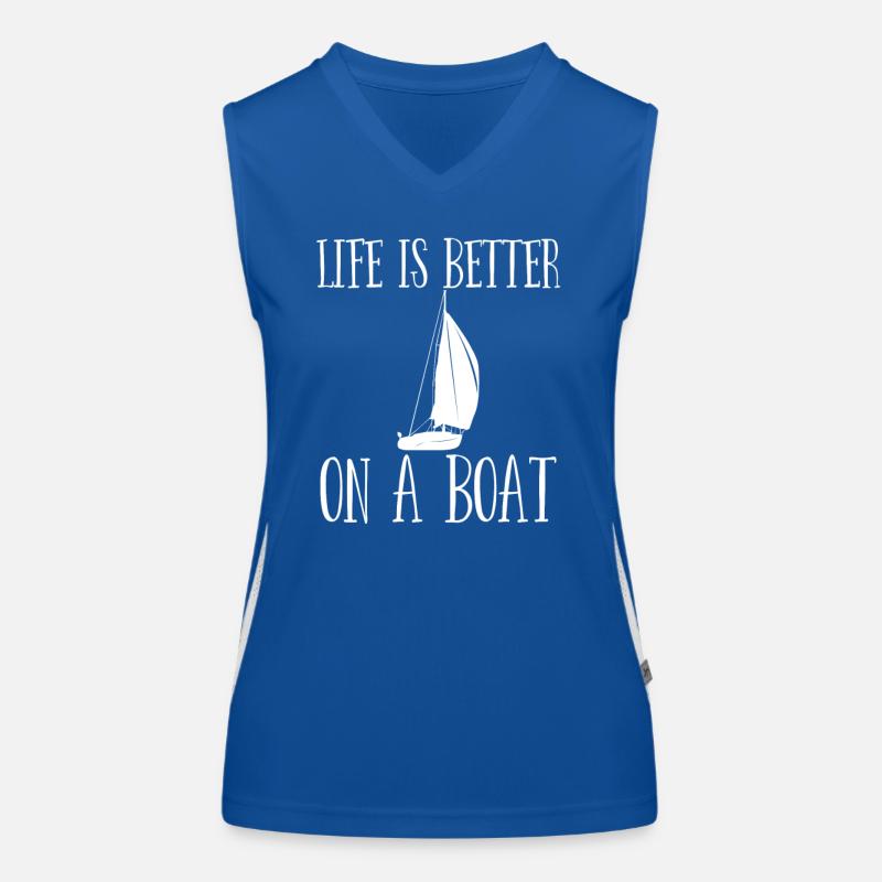Segeln - Das Leben ist besser auf einem Boot Funktionelles Kontrast-Tank Top für Frauen
