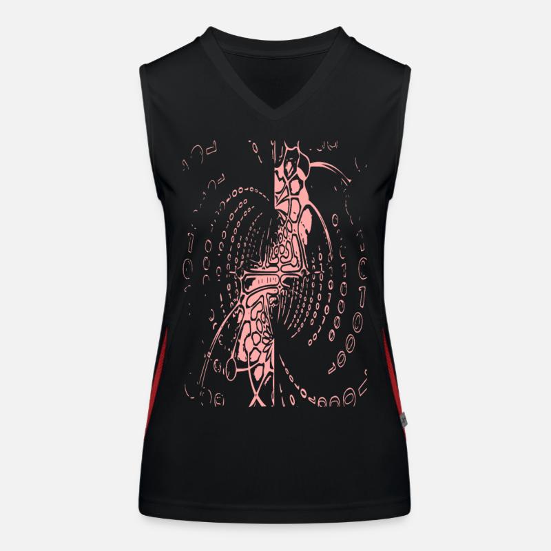 Spirale der Bytes: Meditationsfigur Funktionelles Kontrast-Tank Top für Frauen