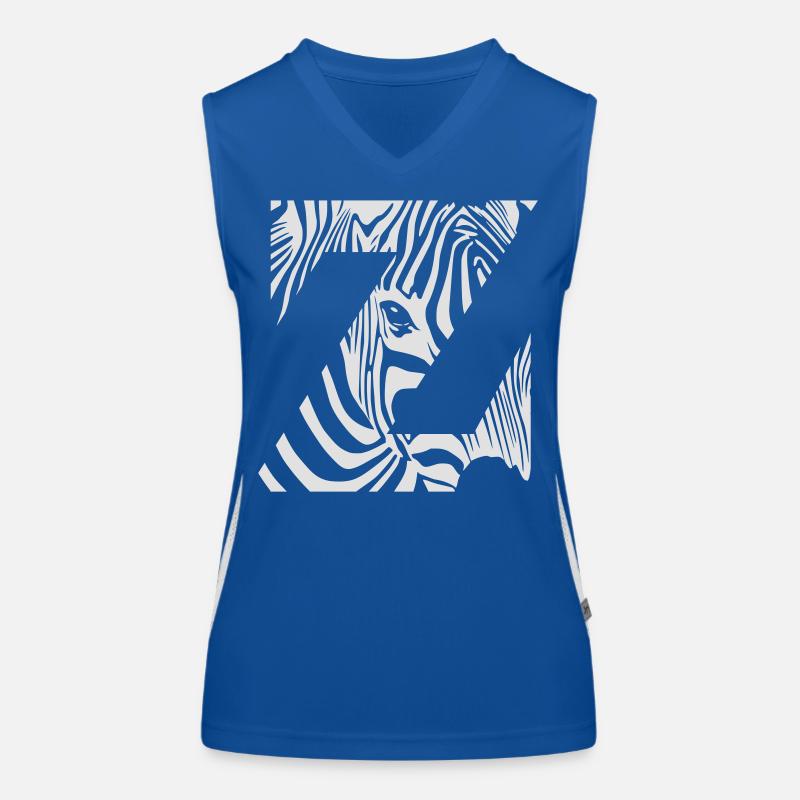 Zebra Mix Mono White Women's Functional Contrast Tank Top