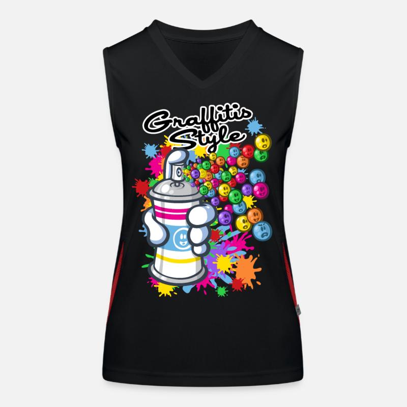 Graffitis and cartoon Women's Functional Contrast Tank Top