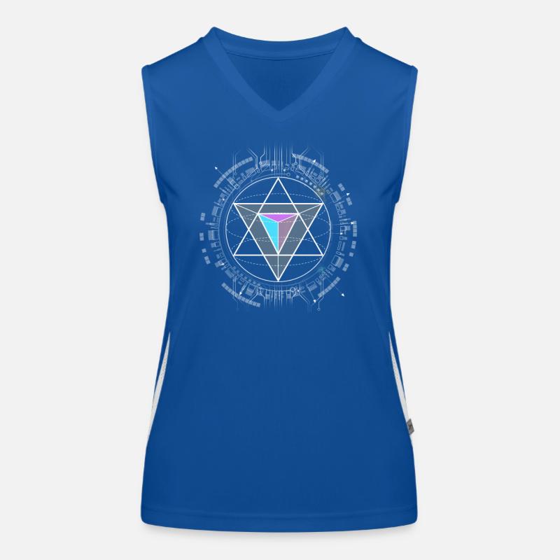 nerd cpu pyramide illuminati jeu wow hacker code Débardeur respirant contrasté Femme