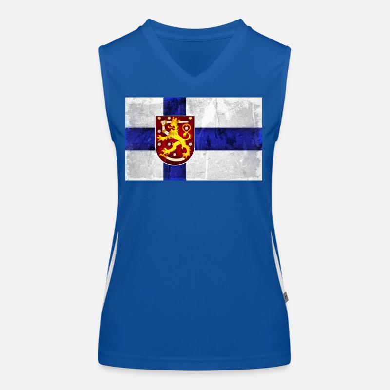 Drapeau de la Finlande Lion Débardeur respirant contrasté Femme
