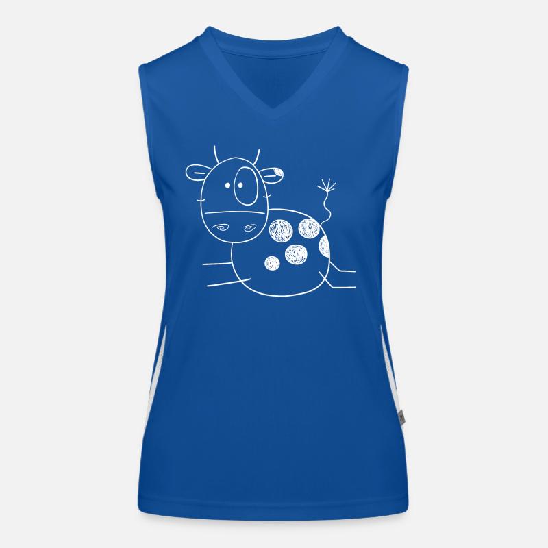 Coole Kuh I Strichmännchen Rind Bauer Geschenk Funktionelles Kontrast-Tank Top für Frauen
