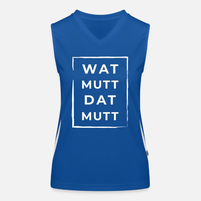 Wat Mutt Dat Mutt Low German North German Women's Functional Contrast Tank Top