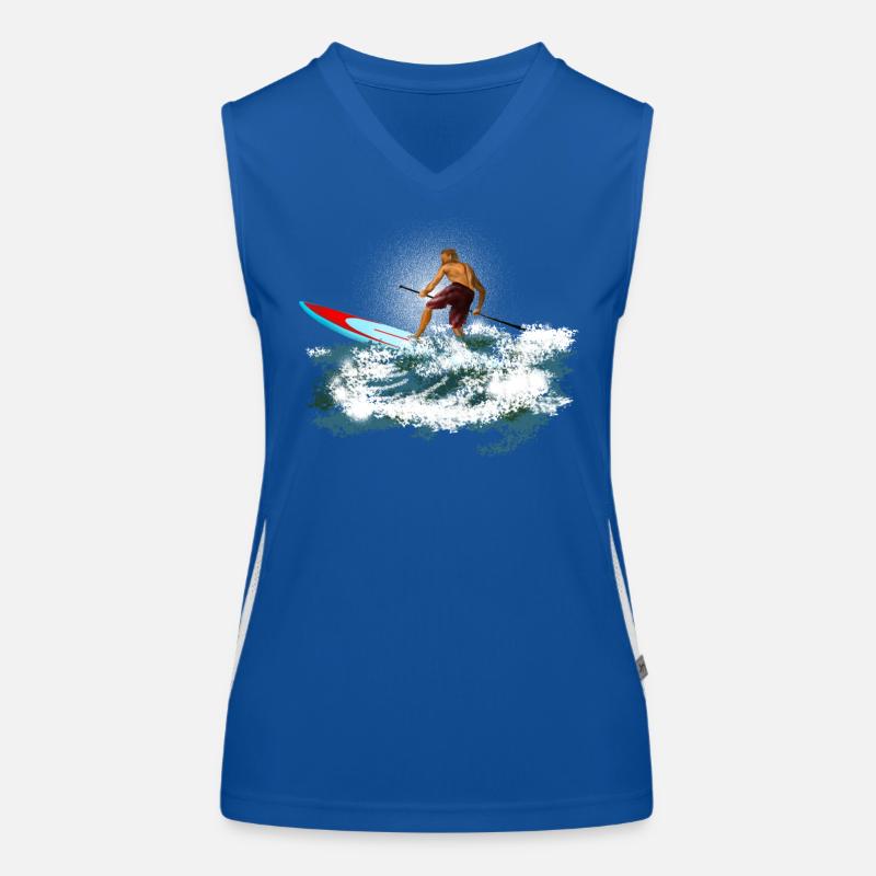 Paddleboarder Funktionelles Kontrast-Tank Top für Frauen