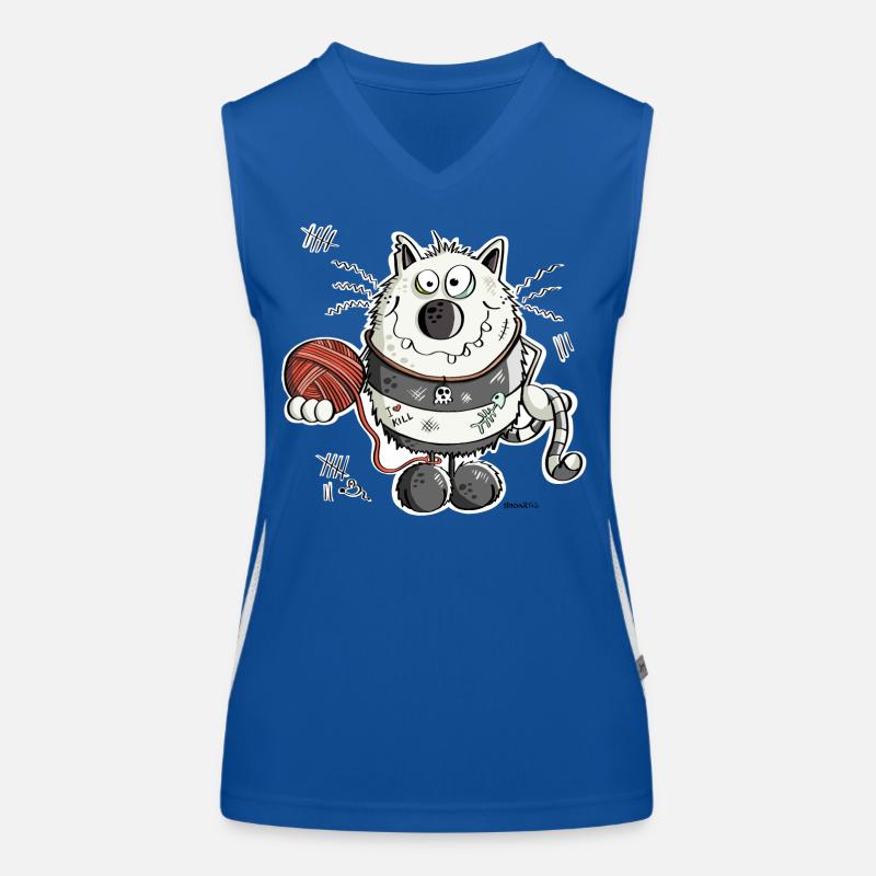 Coole Katze I Maine Coon Comic I Geschenk Funktionelles Kontrast-Tank Top für Frauen