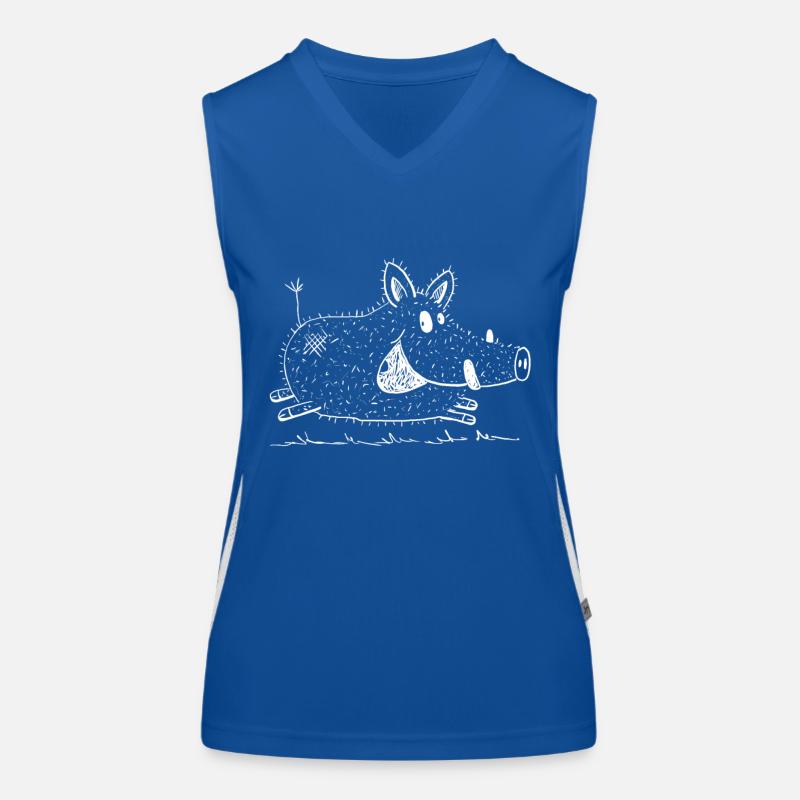 Flottes Wildschwein I Wildsau I Schwein Funktionelles Kontrast-Tank Top für Frauen