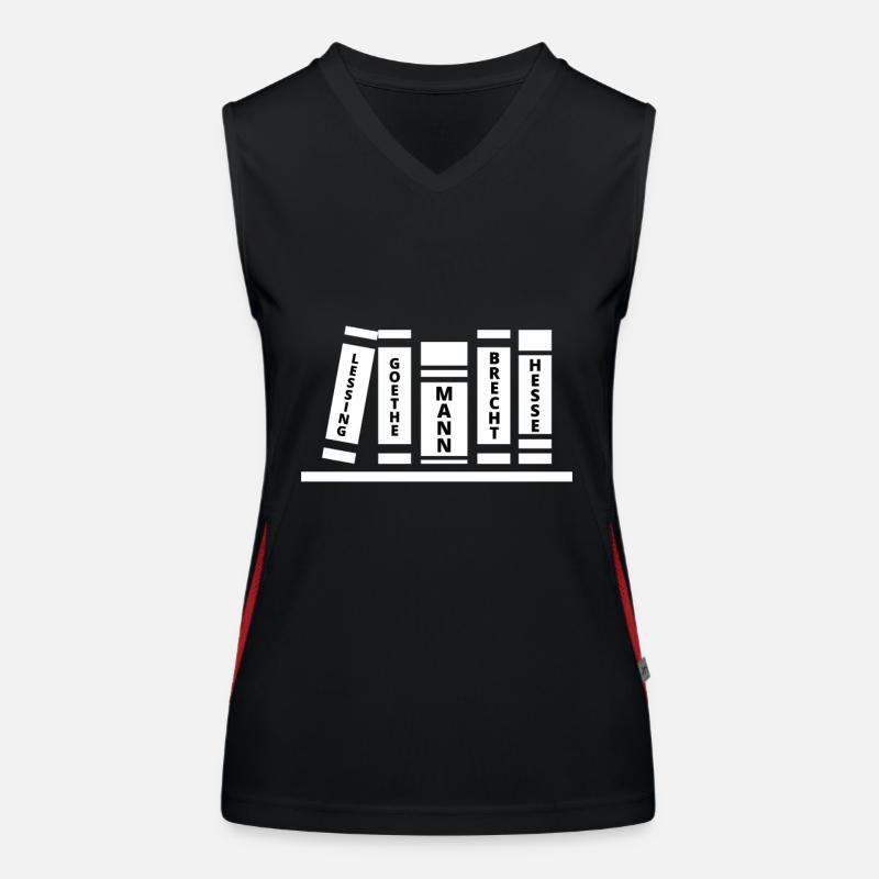 Lessing, Goethe, man, Brecht, Hesse Women's Functional Contrast Tank Top