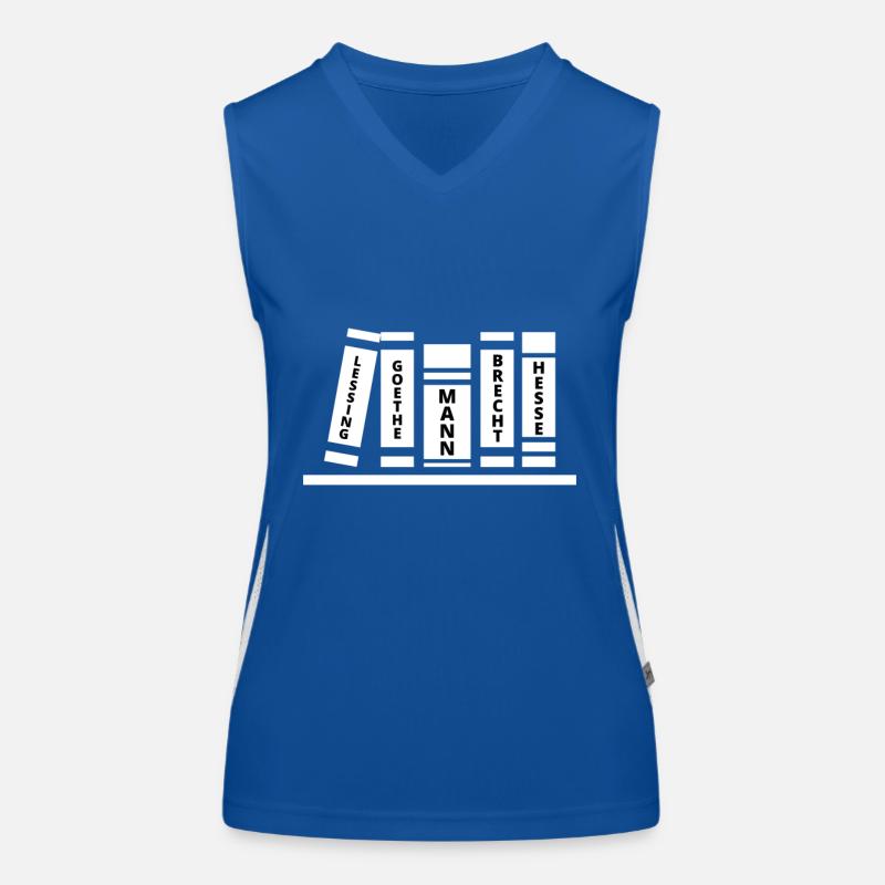 Lessing, Goethe, man, Brecht, Hesse Women's Functional Contrast Tank Top