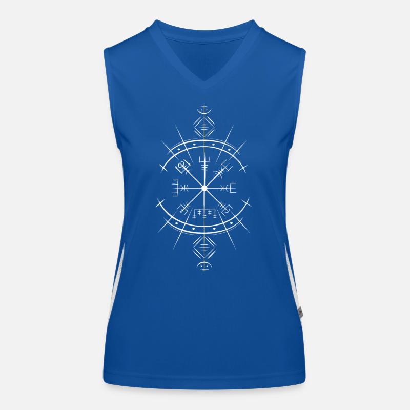 Vegvisir Wikinger-Kompass Neopaganismus Funktionelles Kontrast-Tank Top für Frauen