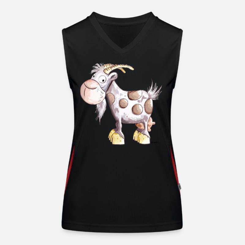Die Ziege ist da  Funktionelles Kontrast-Tank Top für Frauen