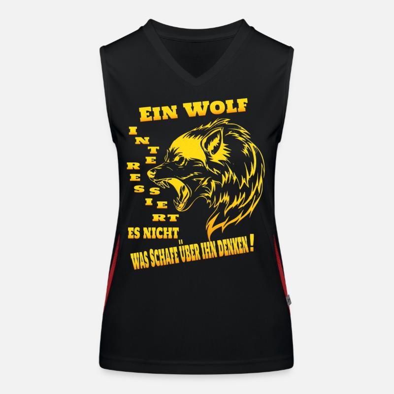 Wolf Rudel Alphatier Funktionelles Kontrast-Tank Top für Frauen