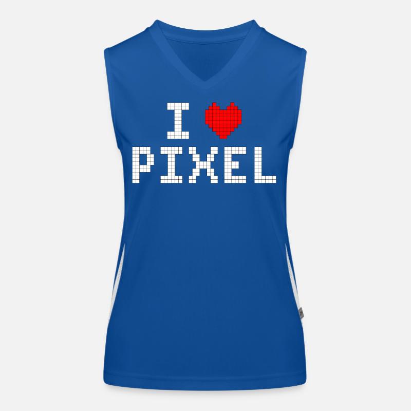 Ich liebe Pixel Funktionelles Kontrast-Tank Top für Frauen