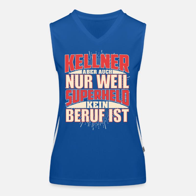 Kellner Superheld Funktionelles Kontrast-Tank Top für Frauen