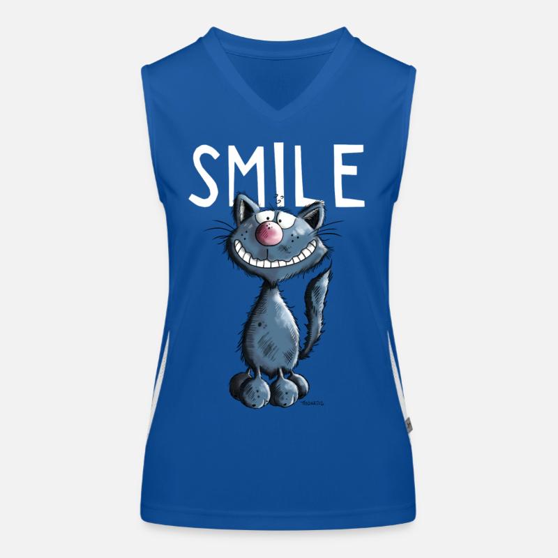 Drôle Chat dessin animé - Cadeau Débardeur respirant contrasté Femme