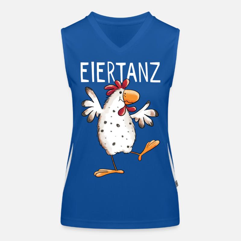 Eiertanz Huhn - Hühner - Comic - Vogel - Fun Funktionelles Kontrast-Tank Top für Frauen