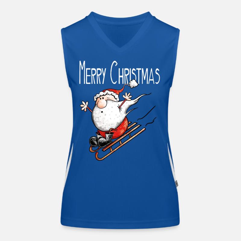 Merry Christmas Weihnachtsmann auf Achse - Comic Funktionelles Kontrast-Tank Top für Frauen