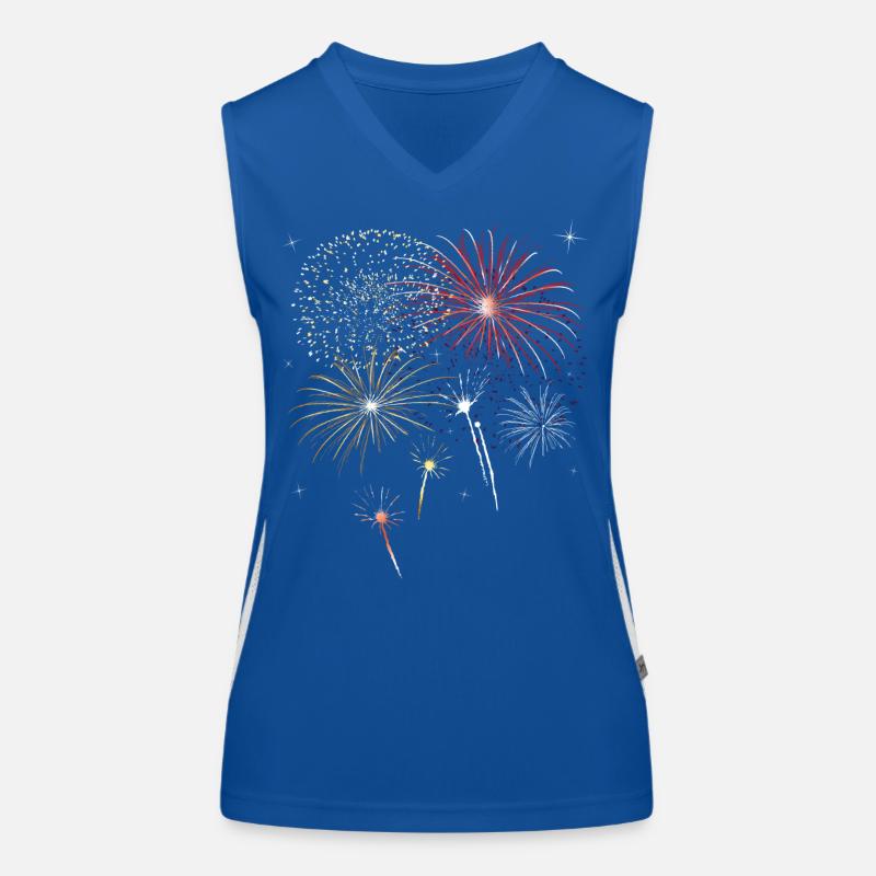 Feux d'artifice le jour de l'an Débardeur respirant contrasté Femme
