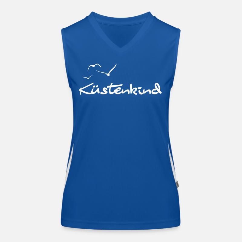 Coastal child lettering with seagulls | Beach Women's Functional Contrast Tank Top