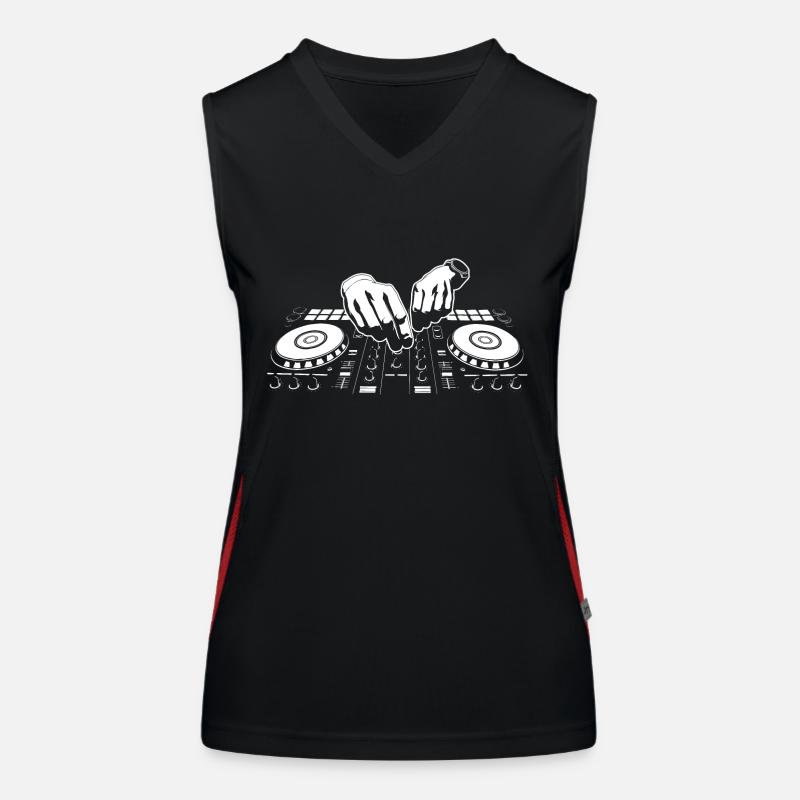 DJ - Women's Functional Contrast Tank Top - black/red