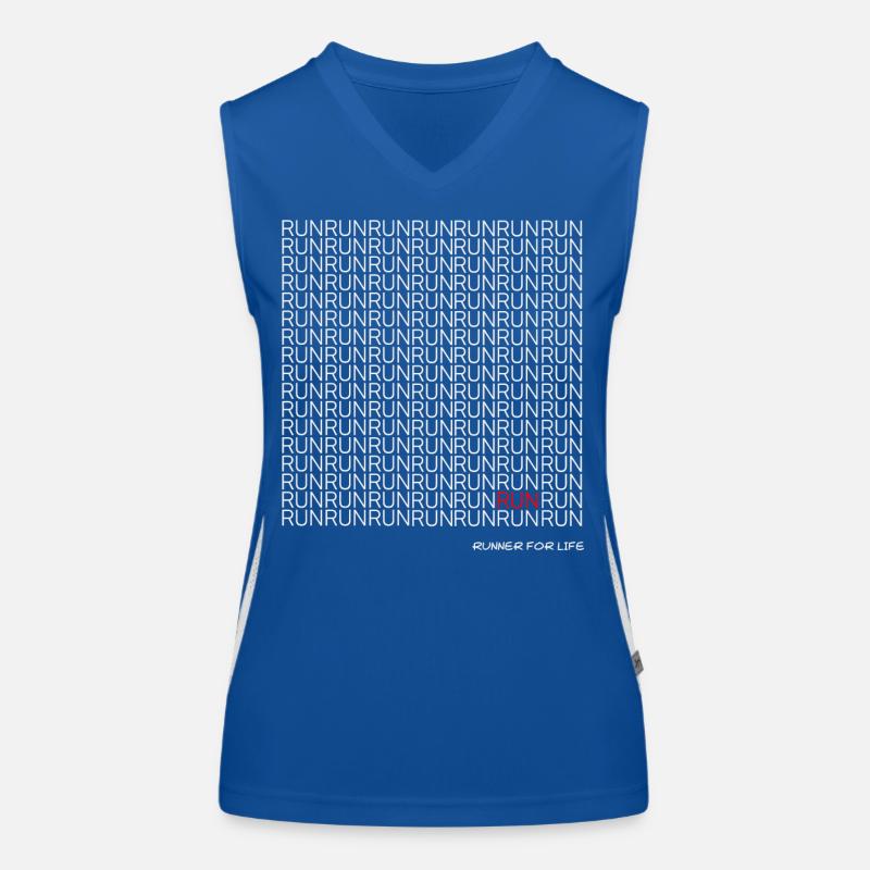 Run Run Run Muster mit rotem Akzent Funktionelles Kontrast-Tank Top für Frauen