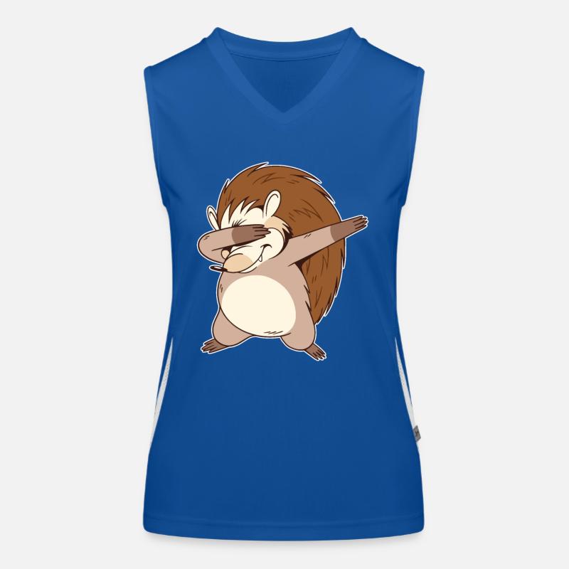 Dabbing Igel Funktionelles Kontrast-Tank Top für Frauen