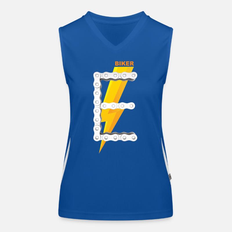E-Biker Shirt Geschenk Symbol Logo Funktionelles Kontrast-Tank Top für Frauen