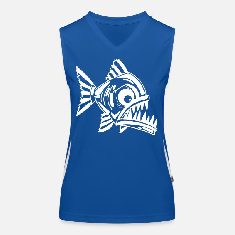 Carnivorous white fish Women's Functional Contrast Tank Top