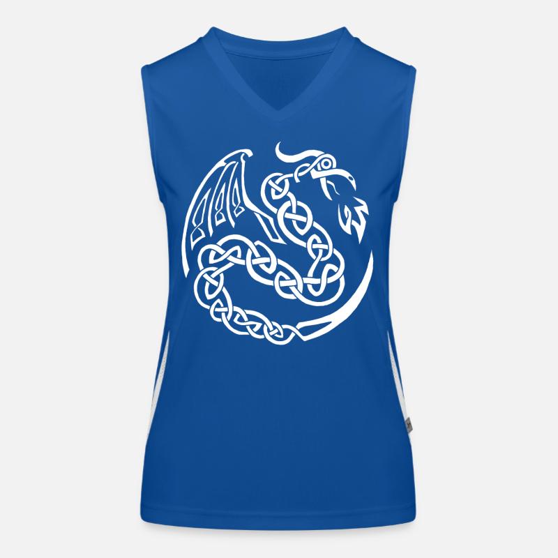 Dragon celte blanc Débardeur respirant contrasté Femme