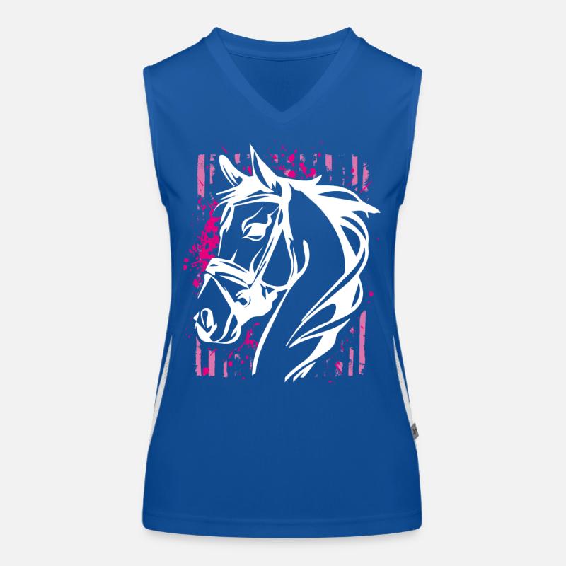 Graffiti-Stil Pferd mit Pinkem Farbsplash Funktionelles Kontrast-Tank Top für Frauen