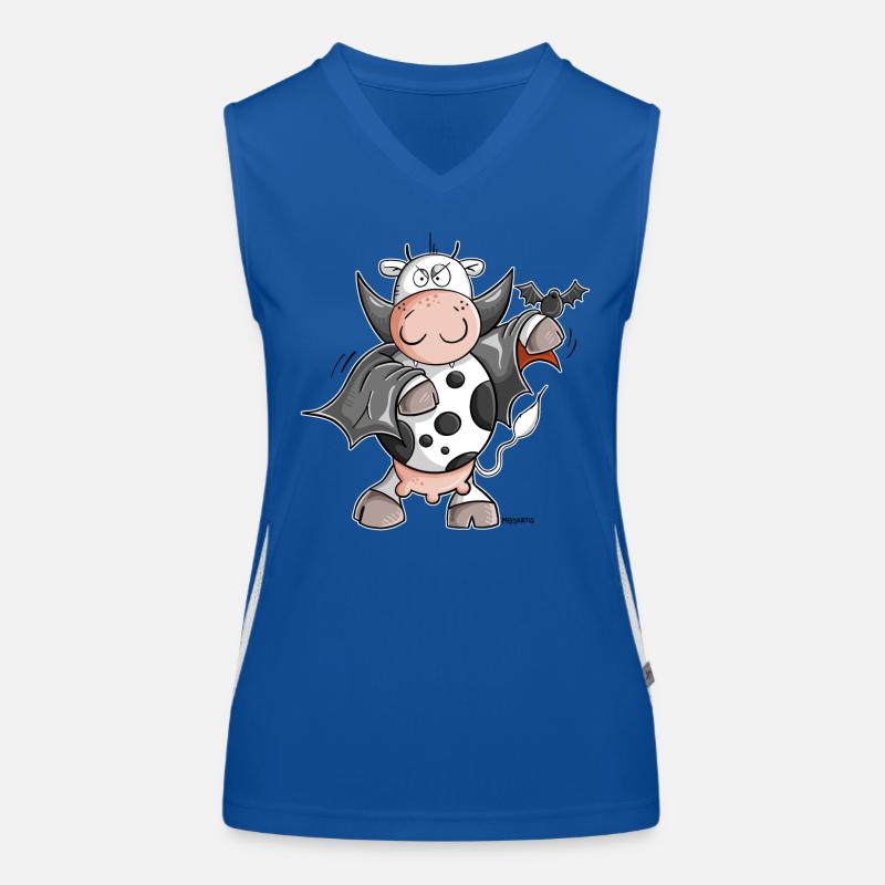 Dracula Cow I Vampire Fun Women's Functional Contrast Tank Top